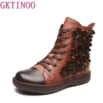 GKTINOO Women Ankle Boots Genuine Leather Flower Winter Flat Heel Warm Shoes For Women Lace Up Boots Handmade Retro Shoes
GKTINOO Women Ankle Boots Genuine Leather Flower Winter Flat Heel Warm Shoes For Women Lace Up Boots Handmade Retro Shoes