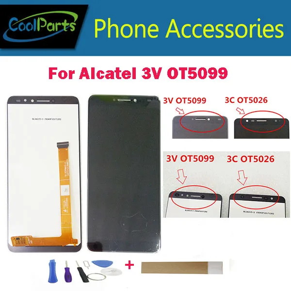 1PC/Lot High Quality For Alcatel 3V 5099D OT5099 LCD Display Screen+ Touch Screen Digitizer Black Color With Tool&Tape
1PC/Lot High Quality For Alcatel 3V 5099D OT5099 LCD Display Screen+ Touch Screen Digitizer Black Color With Tool&Tape