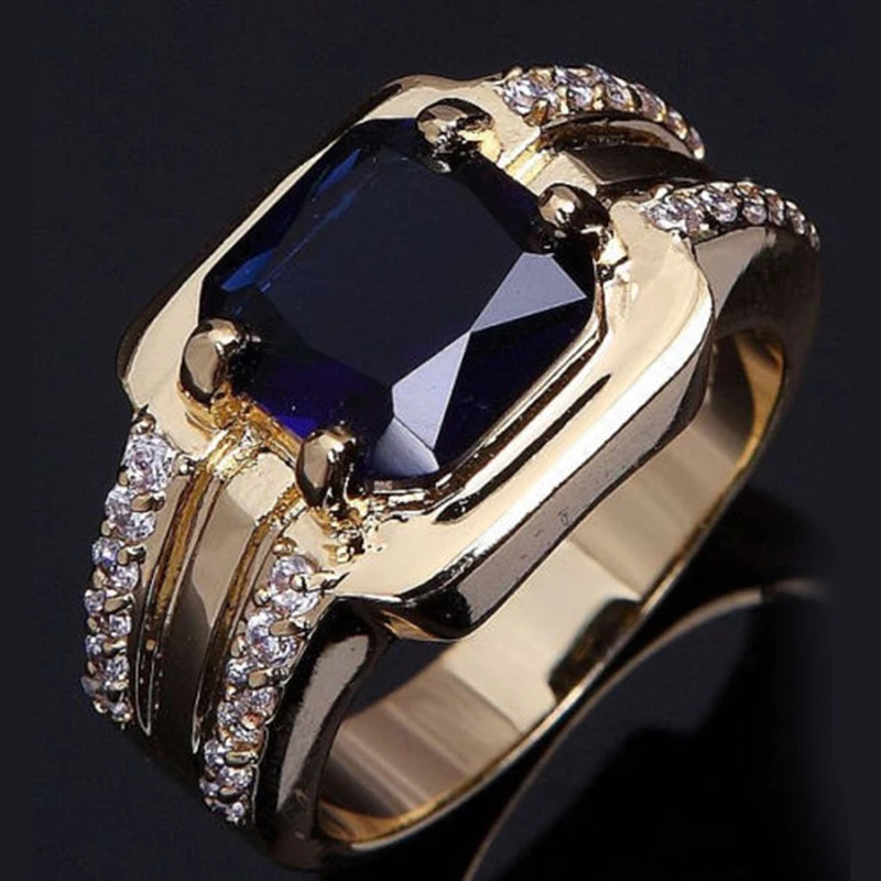 Classic Blue Crystal Inlaid Geometric Modeling Ring Fashion Golden Rose Ring Men'S And Women'S Jewelry Gifts 
Classic Blue Crystal Inlaid Geometric Modeling Ring Fashion Golden Rose Ring Men'S And Women'S Jewelry Gifts