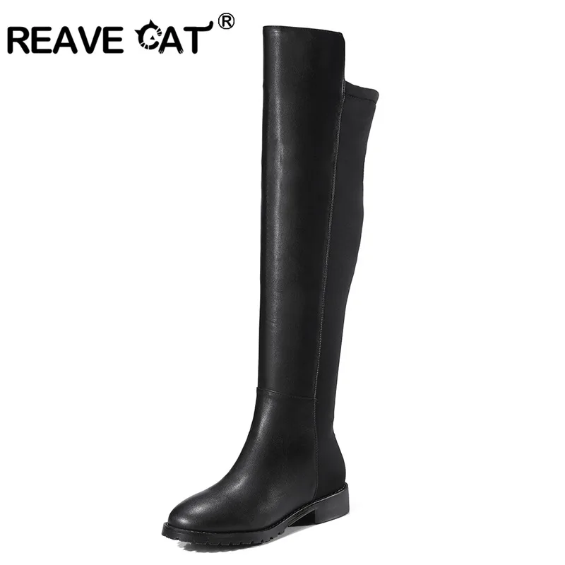 REAVE CAT Shoes Women Over-The-Knee Boots Woman Pu Boot Zipper Slim Bottes Femme Squre Heel Footwear Warm Botas Feminino A217
REAVE CAT Shoes Women Over-The-Knee Boots Woman Pu Boot Zipper Slim Bottes Femme Squre Heel Footwear Warm Botas Feminino A217
