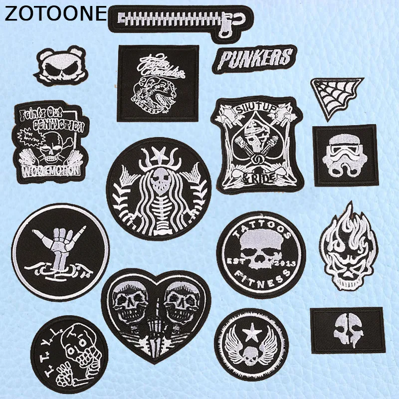 ZOTOONE Black Zipper Heart Round Skull Punk Patch for Clothing Iron on Sew on Applique Badge Motorcycle Letter Embroidered Patch
ZOTOONE Black Zipper Heart Round Skull Punk Patch for Clothing Iron on Sew on Applique Badge Motorcycle Letter Embroidered Patch