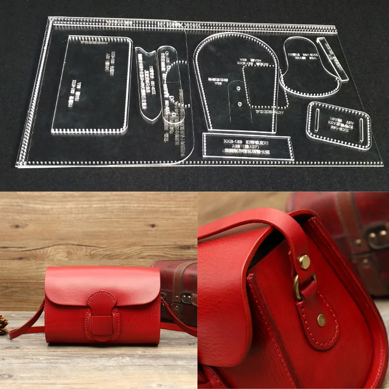 DIY manual leather making template acrylic paper pattern, shoulder bag, slanting bag edition design 23x16x10cm
DIY manual leather making template acrylic paper pattern, shoulder bag, slanting bag edition design 23x16x10cm