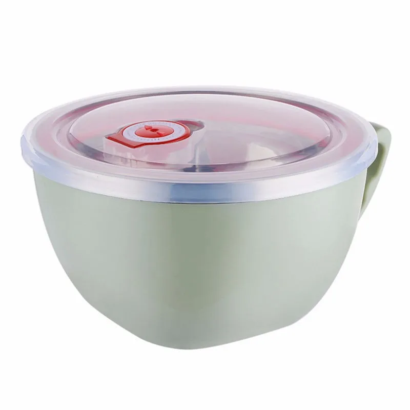 Stainless steel noodle bowl with Handle and Lid insulation bowl for Ramen noodle soup rice and snack Green 900ml
Stainless steel noodle bowl with Handle and Lid insulation bowl for Ramen noodle soup rice and snack Green 900ml