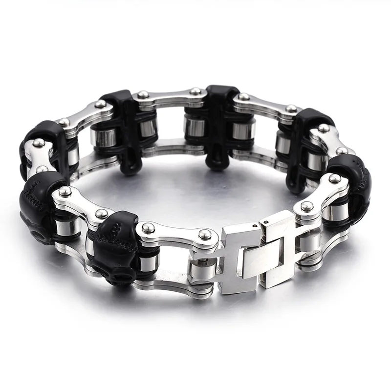 Skeleton Headwear Solemaking Cast Stainless Steel Accessories Men's Black Individual Bicycle Chain Bracelet
Skeleton Headwear Solemaking Cast Stainless Steel Accessories Men's Black Individual Bicycle Chain Bracelet