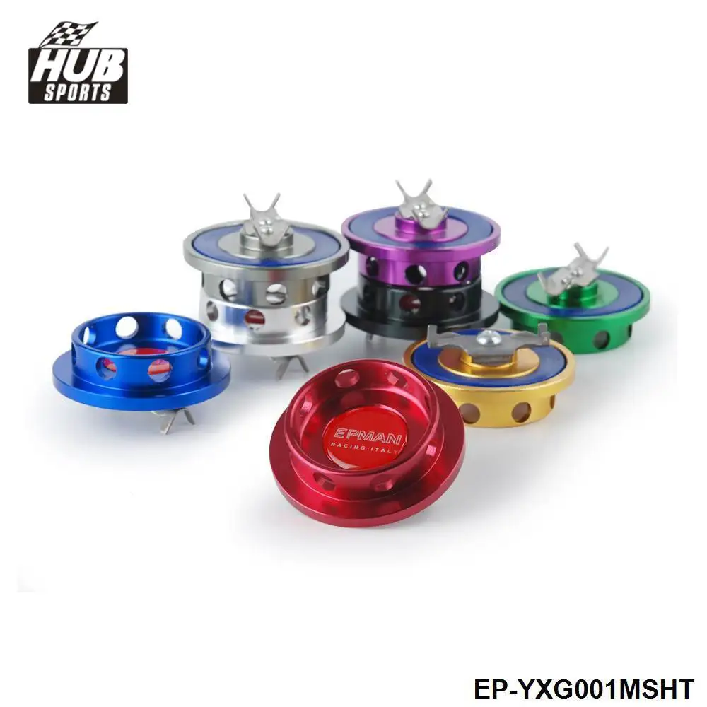 Hubsports - NEW EPMAN Billet Silver Engine Oil Filter Cap Fuel Tank Cover for Mitsubishi JDM HU-YXG001MSHT