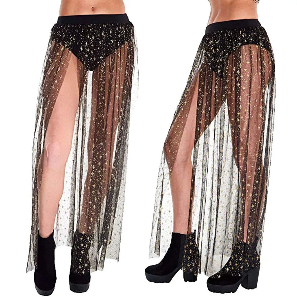 summer skirts womens Solid beach sexy elastic Casual Empire Sheer Mesh Long Side Slit Maxi Sexy Beach Cover-up Skirt L0325
summer skirts womens Solid beach sexy elastic Casual Empire Sheer Mesh Long Side Slit Maxi Sexy Beach Cover-up Skirt L0325