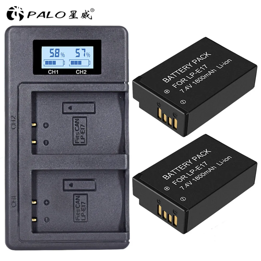PALO 2Pc LPE17 LP E17 LP-E17 Battery+LCD USB Dual Charger for Canon EOS 200D M3 M6 750D 760D T6i T6s 800D 8000D Kiss X8i Cameras
PALO 2Pc LPE17 LP E17 LP-E17 Battery+LCD USB Dual Charger for Canon EOS 200D M3 M6 750D 760D T6i T6s 800D 8000D Kiss X8i Cameras