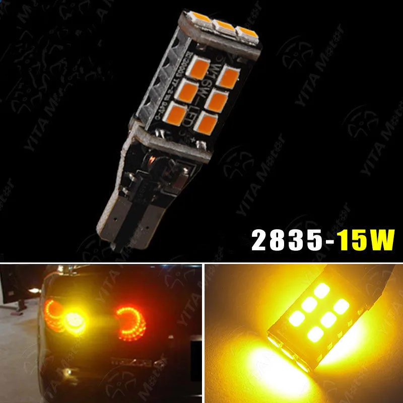 T15/T10 912 W16W WY16W 15 SMD 2835 LED auto brake lamp car Backup Reverse Lights Direction Indicator Bulb amber
T15/T10 912 W16W WY16W 15 SMD 2835 LED auto brake lamp car Backup Reverse Lights Direction Indicator Bulb amber
