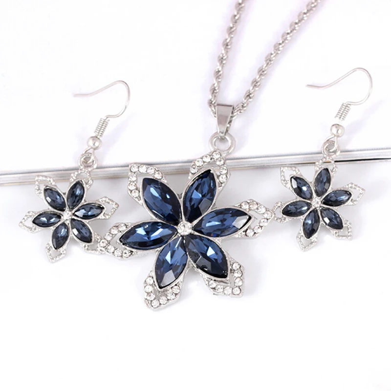 Blue Crystal Colorful Flower Necklace Big Earring Jewelry Set For Women Wedding Bijoux Romantic Bride Sets
Blue Crystal Colorful Flower Necklace Big Earring Jewelry Set For Women Wedding Bijoux Romantic Bride Sets