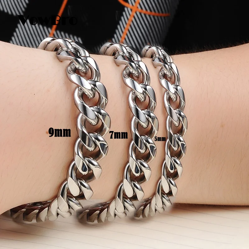 VowBro 2019 wholesale polishing good quality stainless steel mens bracelet men male cuban link chain on hand man women bracelets
VowBro 2019 wholesale polishing good quality stainless steel mens bracelet men male cuban link chain on hand man women bracelets