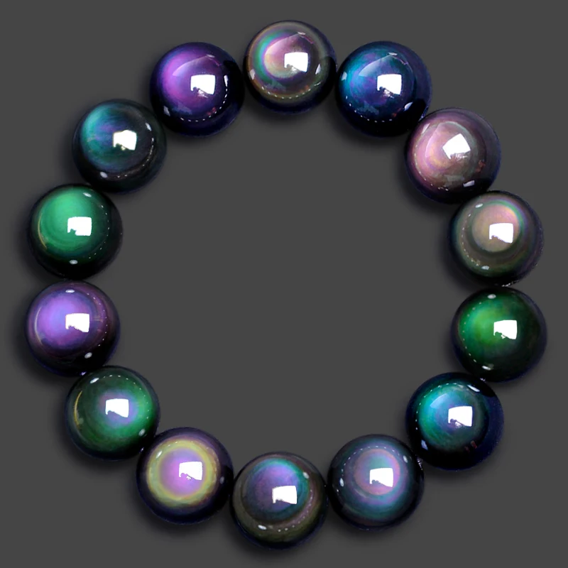 Pure natural double rainbow eye obsidian beads bracelet Male and female couples Section Pixiu
Pure natural double rainbow eye obsidian beads bracelet Male and female couples Section Pixiu