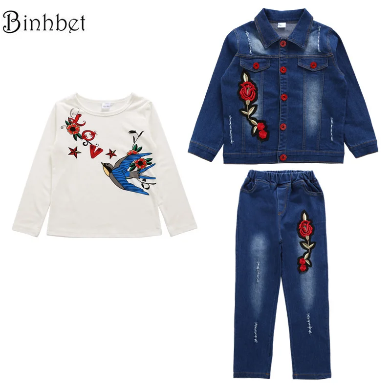 Binhbet New Children Clothing Sets Girls Sport Suit Tracksuit for Long Sleeve Denim Jacket Costume for Kids 4 -10Years Old
Binhbet New Children Clothing Sets Girls Sport Suit Tracksuit for Long Sleeve Denim Jacket Costume for Kids 4 -10Years Old