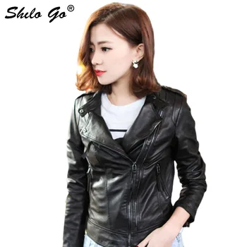 SHILO GO Leather Jacket Womens Spring Fashion sheepskin genuine leather Coat lapel collar concise long sleeve slim locomotive
SHILO GO Leather Jacket Womens Spring Fashion sheepskin genuine leather Coat lapel collar concise long sleeve slim locomotive