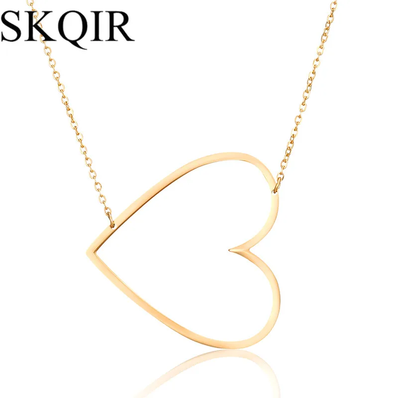 Big Simple Hollow Heart Pendant Gold Silver Color Stainless Steel Chain Minimalist Necklace For Women Fashion Jewelry Gift Colar
Big Simple Hollow Heart Pendant Gold Silver Color Stainless Steel Chain Minimalist Necklace For Women Fashion Jewelry Gift Colar