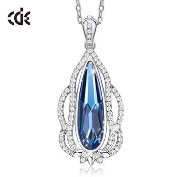 

CDE 925 Sterling Silver Necklace Women Embellished with crystals from Swarovski Water Drop Pendant Necklace Mothers Day Gift