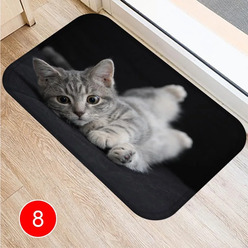 

Cute Cat Pattern Floor Mat Carpets Floor Rug Kitchen Living Bathroom Non-slip Backing Hogard OC09