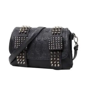 2020 new fashion Women Black Leather Messenger Bags Fashion Vintage Messenger Cool Skull Rivets Shoulder Bags sac a main bolsa
2020 new fashion Women Black Leather Messenger Bags Fashion Vintage Messenger Cool Skull Rivets Shoulder Bags sac a main bolsa