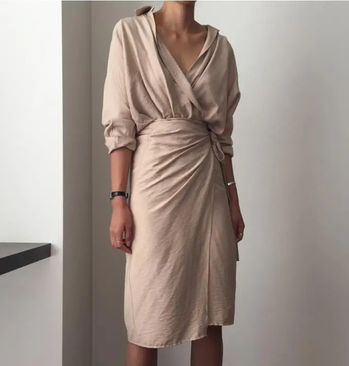 2017 New Arrival fashion elegant cooked dress slim waist straps shirt dress Women Dress
2017 New Arrival fashion elegant cooked dress slim waist straps shirt dress Women Dress