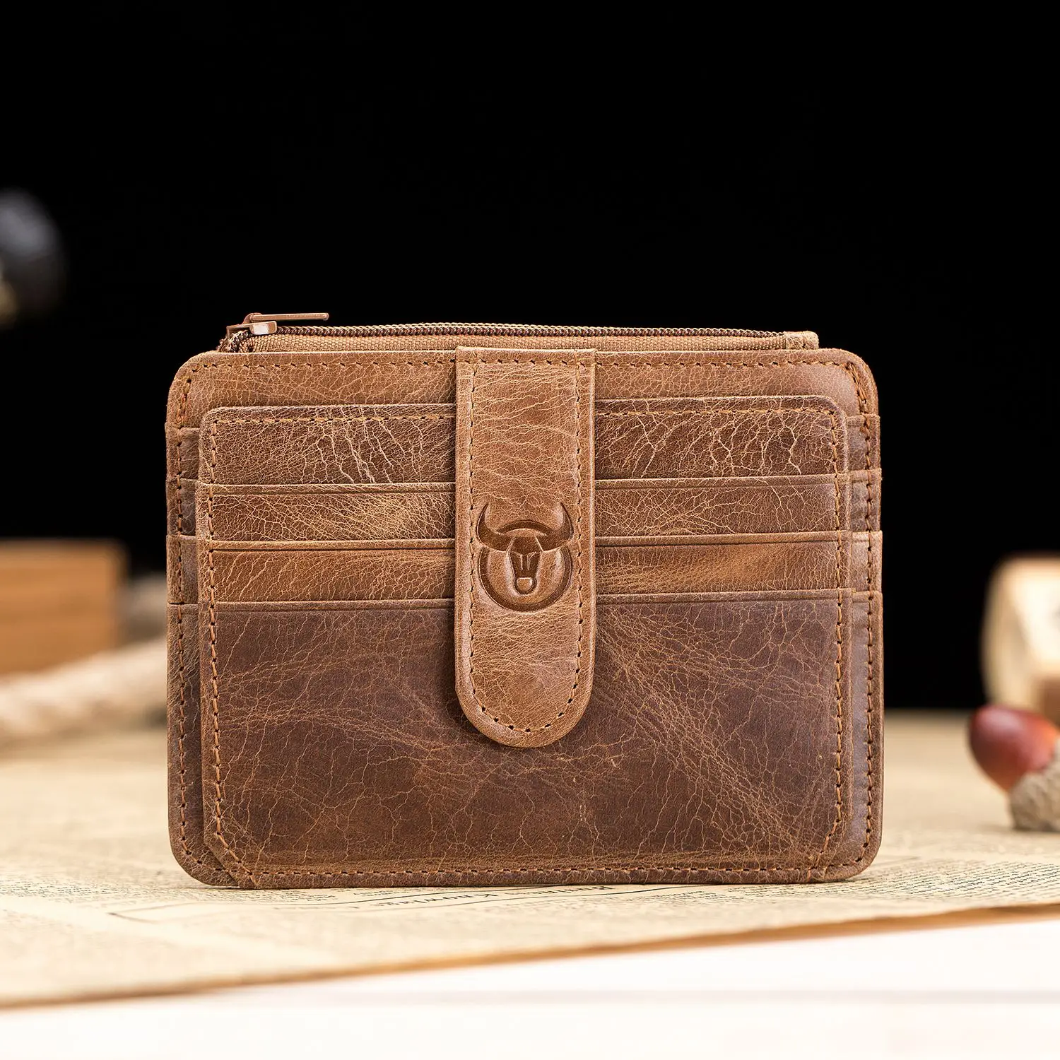 BULLCAPTAIN Men Wallet Business Card Holder leather pickup package bus card holder Slim multi-card-bit 01 | Багаж и сумки