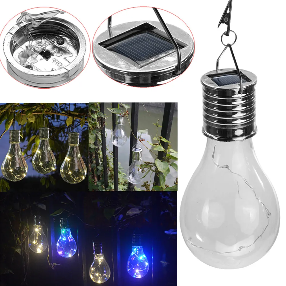 Фото 1.2V Solar Panels LED IP44 Waterproof Rotatable Outdoor Garden Camping Hanging Night Light Lamp Bulb New Year Decor^15  | Энергосберегающие лампы (4000163920090)