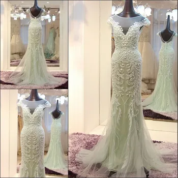 Charming See Through Neckline Beaded Prom Gown Mermaid Floor Length Party Dresses
Charming See Through Neckline Beaded Prom Gown Mermaid Floor Length Party Dresses