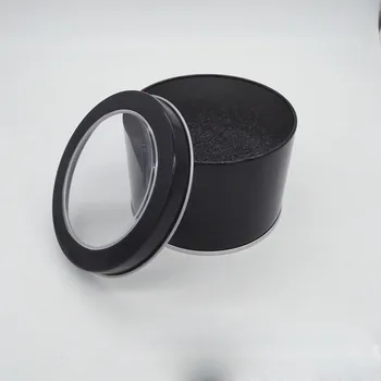 Round Tin Box With Transparent Window Lid & Sponge Plain Black Metal Can Storage Case For Watch Gift Boxes
Round Tin Box With Transparent Window Lid & Sponge Plain Black Metal Can Storage Case For Watch Gift Boxes