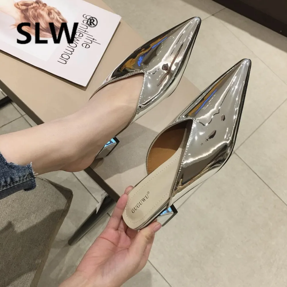 glitter japanned leather pointed toe mules ladies spring new closed toe slides luxury brand design gladiator sandals woman
glitter japanned leather pointed toe mules ladies spring new closed toe slides luxury brand design gladiator sandals woman