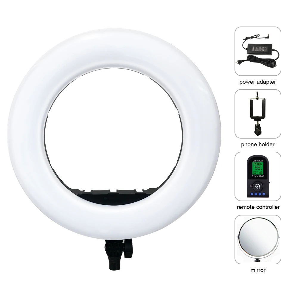 Yidoblo AX-480EII Camera Photo Studio Phone Video 18inch 240PCS LED Ring Light 5500K Photography Dimmable Ring Lamp With Tripod
Yidoblo AX-480EII Camera Photo Studio Phone Video 18inch 240PCS LED Ring Light 5500K Photography Dimmable Ring Lamp With Tripod