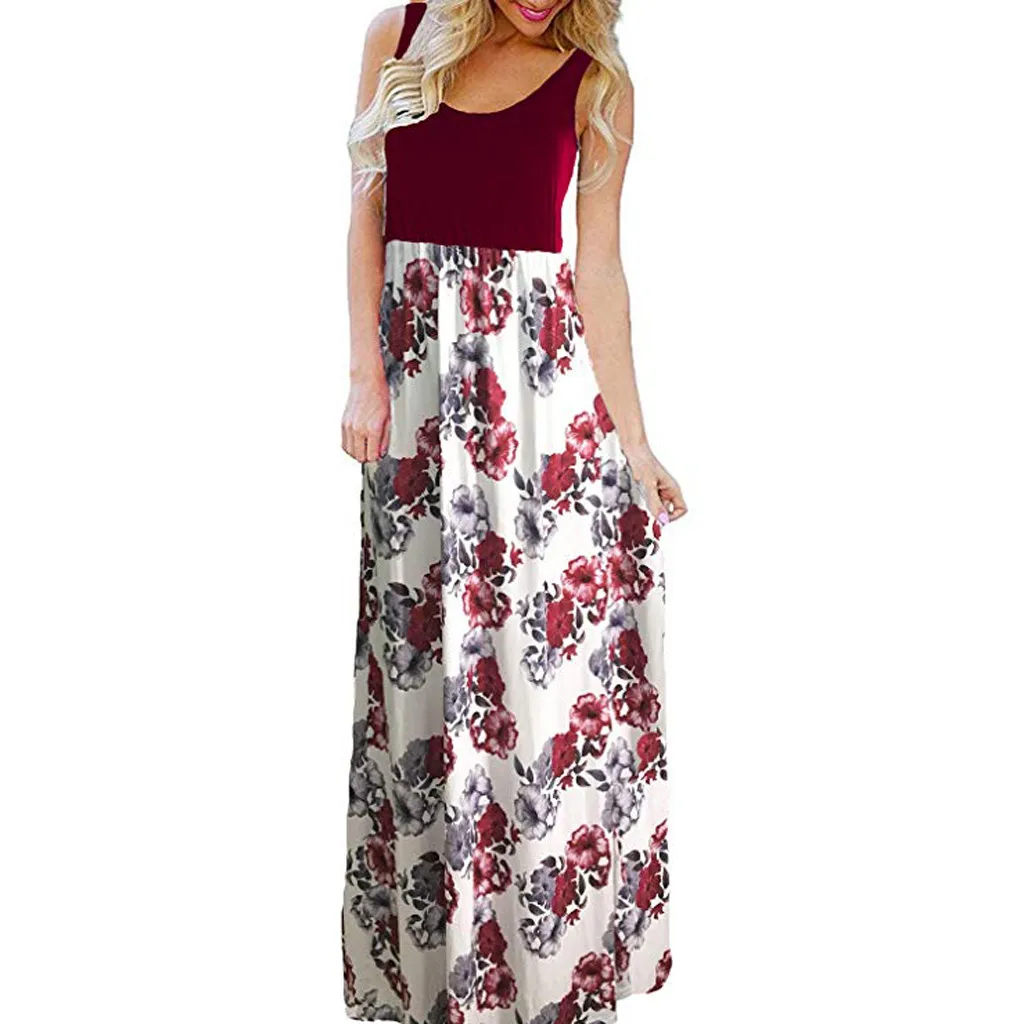 Women's Casual Sleeveless O-neck Print Maxi Tank Long Dress plus size Polyester Summer Dress May21
Women's Casual Sleeveless O-neck Print Maxi Tank Long Dress plus size Polyester Summer Dress May21
