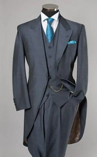 2015 Tailcoat Groom Wedding Gray Morning Suit Slim Fitting One Button Peak lapel Wedding Suits ( jacket+Pants+vest+tie)
2015 Tailcoat Groom Wedding Gray Morning Suit Slim Fitting One Button Peak lapel Wedding Suits ( jacket+Pants+vest+tie)