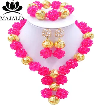 Majalia Fashion Nigerian Wedding Set African Jewelery Set Hot pink Crystal Bride Jewelry Sets 1CZ021
Majalia Fashion Nigerian Wedding Set African Jewelery Set Hot pink Crystal Bride Jewelry Sets 1CZ021