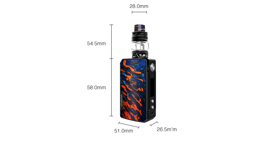 Original VOOPOO Drag 2 TC Kit with 5ml UFORCE T2 Tank & Upgraded Firmware Mod powered by 18650 battery Vape VS VOOPOO DRAG Kit
