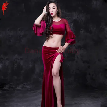 Women belly dance clothing velvet half sleeves belly dance set for women belly dance 2pcs set(top+skirt) girls dance suit M/L
Women belly dance clothing velvet half sleeves belly dance set for women belly dance 2pcs set(top+skirt) girls dance suit M/L