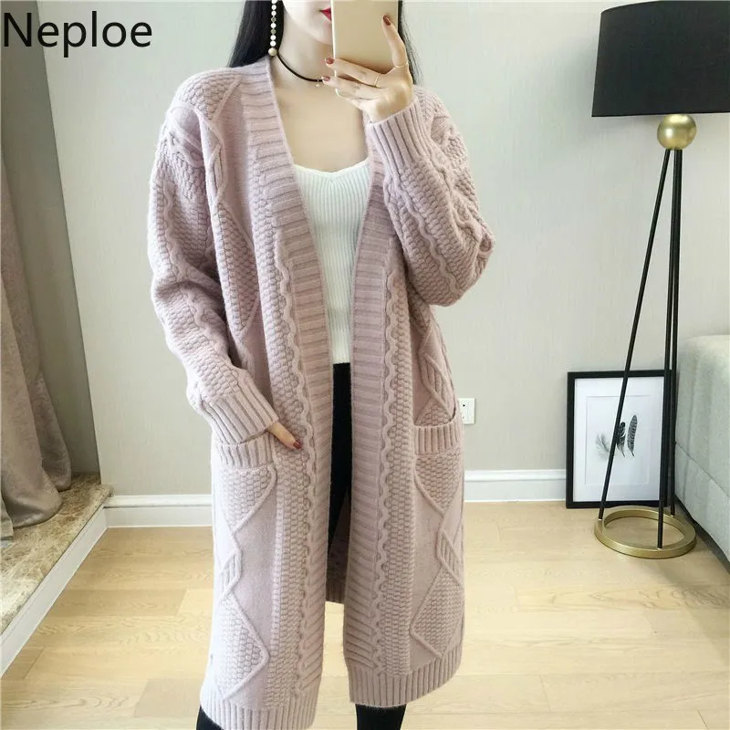 Neploe Korean News Loose V Neck Medium and Long Sectionk Sweater Solid Preppy Style Wild Cardigans Sweaters Fashion Autumn 45518
Neploe Korean News Loose V Neck Medium and Long Sectionk Sweater Solid Preppy Style Wild Cardigans Sweaters Fashion Autumn 45518