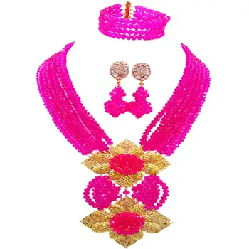 On Sale Fuchsia Crystal Beads Women Engagement Traditional Afrian Style Jewelry Sets 6C-HL-14
On Sale Fuchsia Crystal Beads Women Engagement Traditional Afrian Style Jewelry Sets 6C-HL-14