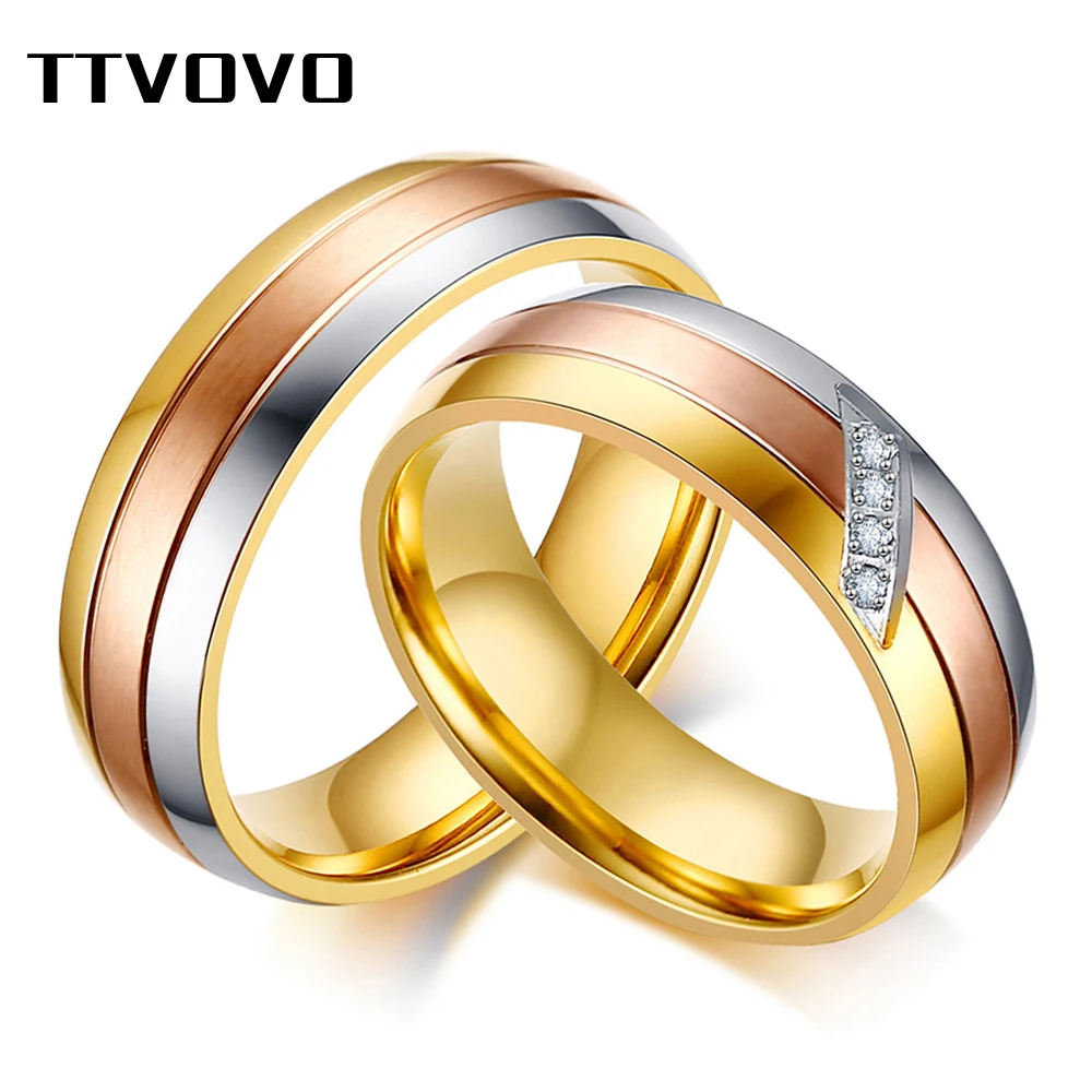 TTVOVO Wedding Ring Engagement Bands for Women Men Cubic Zircon CZ Stone Stainless Steel Female Male Promise Jewelry Custom Ring
TTVOVO Wedding Ring Engagement Bands for Women Men Cubic Zircon CZ Stone Stainless Steel Female Male Promise Jewelry Custom Ring