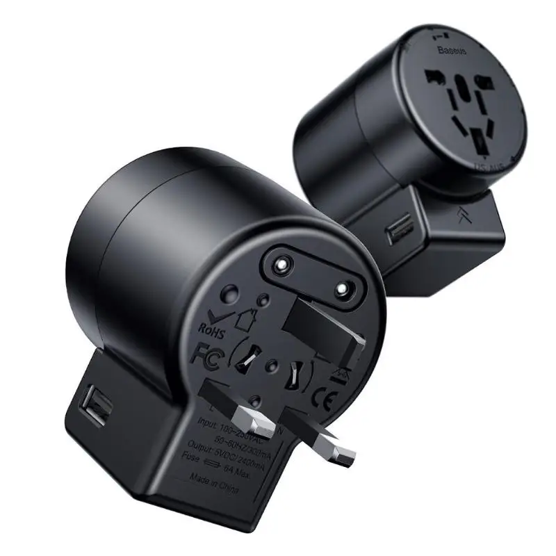 Baseus Travel Plug Adapter Universal USB Hub Charger Charging Power Converter + Rotation Type Socket Pin EU US UK AU Plug
Baseus Travel Plug Adapter Universal USB Hub Charger Charging Power Converter + Rotation Type Socket Pin EU US UK AU Plug