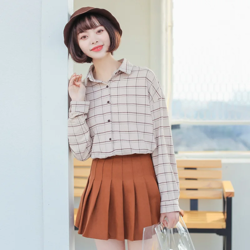 Women's Shirts Lady Kawaii Vintage Chic Loose Vintage Plaid Shirt Female Punk Harajuku Tunic For Women Casual Ulzzang Tops
Women's Shirts Lady Kawaii Vintage Chic Loose Vintage Plaid Shirt Female Punk Harajuku Tunic For Women Casual Ulzzang Tops