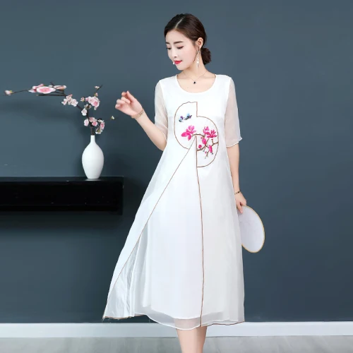 Womens Dresses New Arrival 2019 Chinese Style Cheongsam Retro Embroidery Casual Dress Floral Summer White Dress Womens Clothing
Womens Dresses New Arrival 2019 Chinese Style Cheongsam Retro Embroidery Casual Dress Floral Summer White Dress Womens Clothing