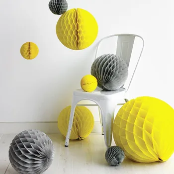 Free Shipping 400pcs Tissue Honeycomb Balls Grey and Bright Yellow Decorative Paper Flowers For Wedding Birthday Baby Shower
Free Shipping 400pcs Tissue Honeycomb Balls Grey and Bright Yellow Decorative Paper Flowers For Wedding Birthday Baby Shower