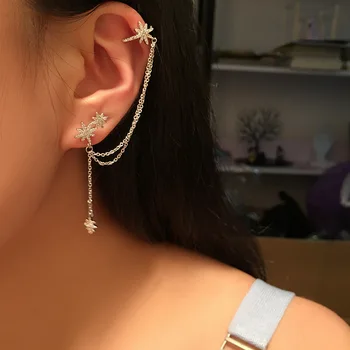 Bilincolor fashion trendy special design silver color cubic zirconia star earring with earring clip for women only for 1 piece
Bilincolor fashion trendy special design silver color cubic zirconia star earring with earring clip for women only for 1 piece