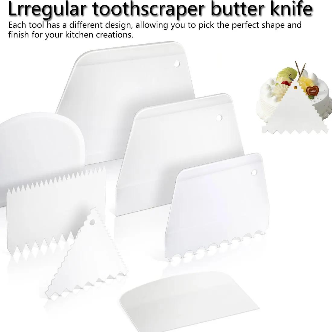 Kitchen Tools DIY Edge Scraper Cake Decorating Fondant pastry cutters Baking Spatulas Tools Irregular Teeth Cream Scraper
Kitchen Tools DIY Edge Scraper Cake Decorating Fondant pastry cutters Baking Spatulas Tools Irregular Teeth Cream Scraper