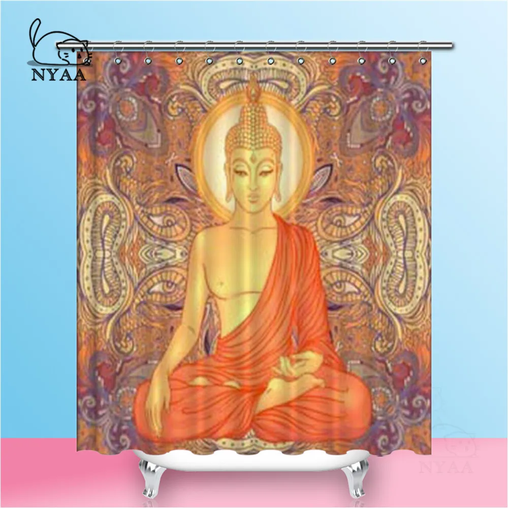 Nyaa Sitting Buddha Over Ornate Mandala Shower Curtains Indian Waterproof Polyester Fabric Bathroom Curtains For Home Decor
Nyaa Sitting Buddha Over Ornate Mandala Shower Curtains Indian Waterproof Polyester Fabric Bathroom Curtains For Home Decor