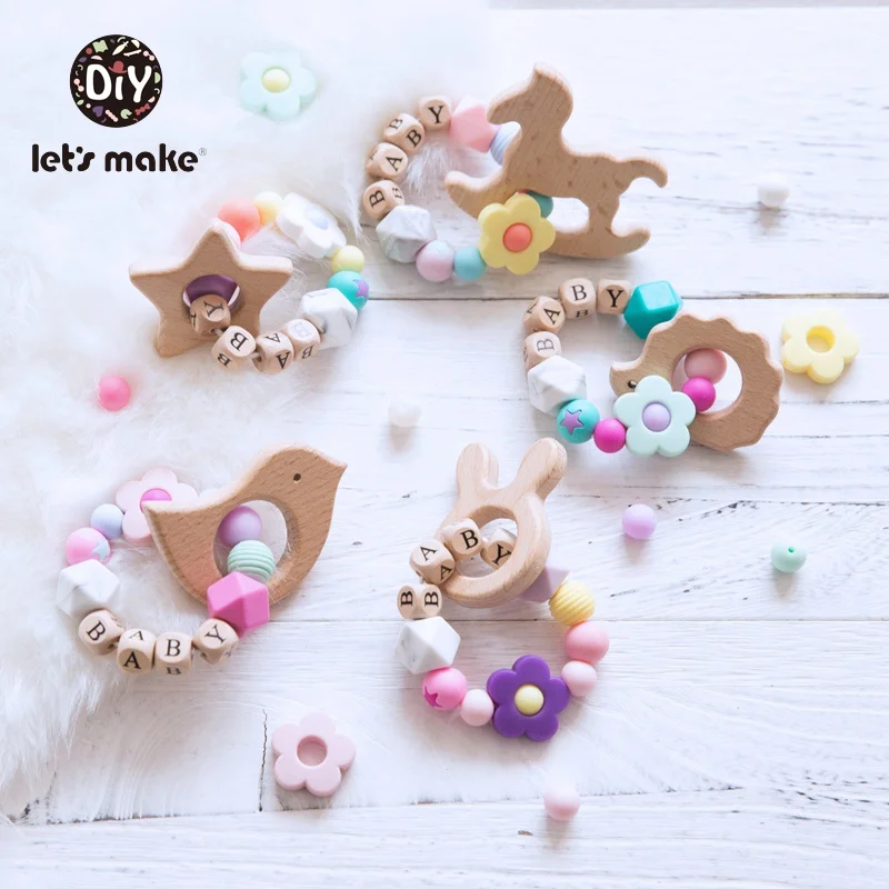 Let's Make 1pc Wood Teethers Bpa Free Stars Hedgehog Rabbit Shape Teething Toys Food Grade Silicone Beads Bracelet Baby Teether
Let's Make 1pc Wood Teethers Bpa Free Stars Hedgehog Rabbit Shape Teething Toys Food Grade Silicone Beads Bracelet Baby Teether