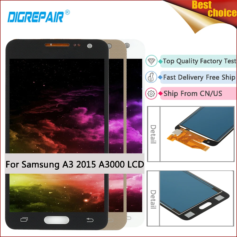 For Samsung Galaxy A3 2015 Display A3000 A300M A300F LCD Display Digitizer Touch Screen For Samsung a3 2015 a300f LCD
For Samsung Galaxy A3 2015 Display A3000 A300M A300F LCD Display Digitizer Touch Screen For Samsung a3 2015 a300f LCD