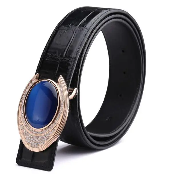 Real crocodile leather fashion belt stainless steel zircon buckle belts for men high quality
Real crocodile leather fashion belt stainless steel zircon buckle belts for men high quality