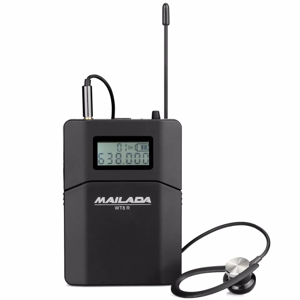 

MAILADA WT8-R UHF 638-648MHz Wireless Receiver For Tour Guide System/Simultaneous /Meeting/Church/Wireless Teaching F1433A