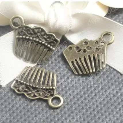 

200 pcs/lot Zinc alloy bead Antique Bronze Plated Charms Pendants Fit Jewelry findings 20*14MM Combs Shape JJA1280