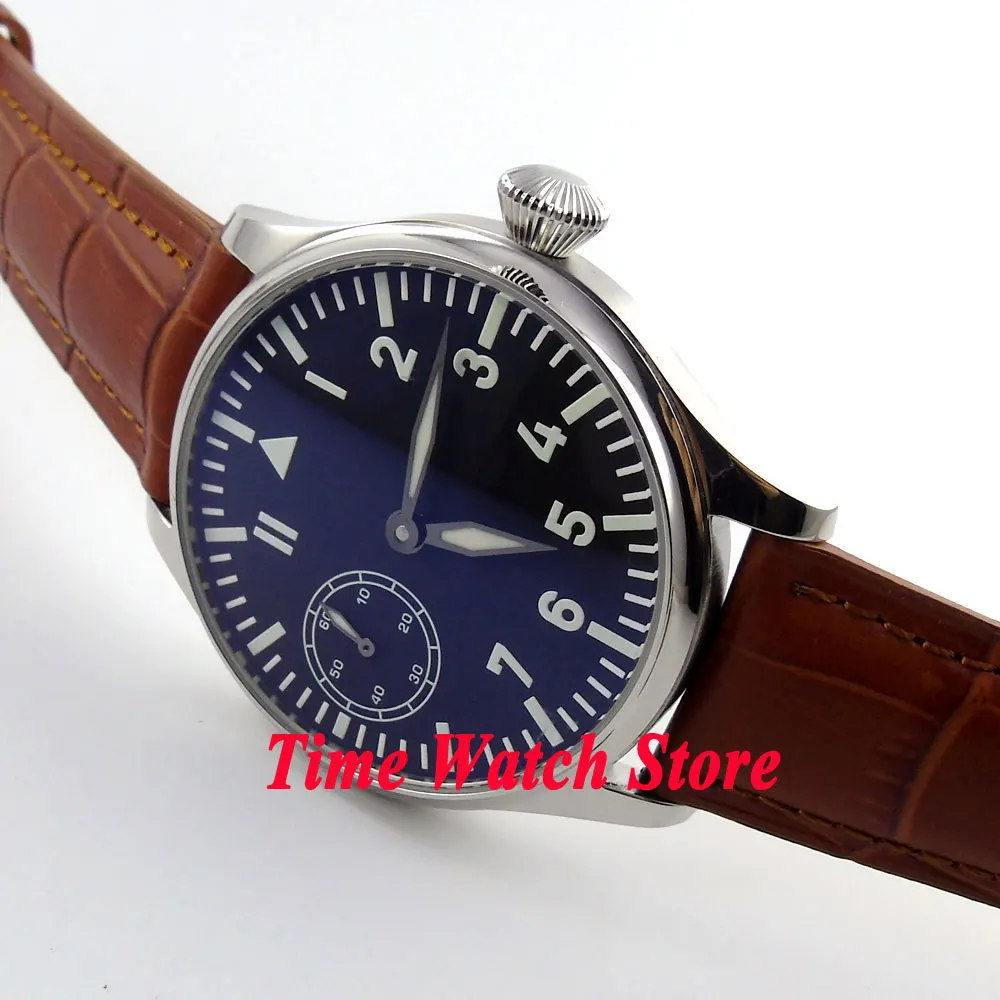 Parnis 44mm black sterial dial white marks luminous 6497 hand winding movement Men's watch 123
Parnis 44mm black sterial dial white marks luminous 6497 hand winding movement Men's watch 123