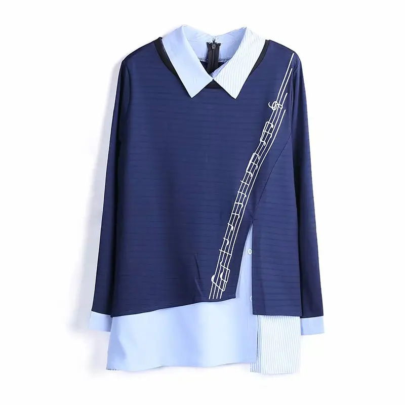 2019 Plus Size Casual Blouses Spring Women Clothing Fashion Loose Long Sleeve Note embroidery Fake two piece Shirts S69-CX189
2019 Plus Size Casual Blouses Spring Women Clothing Fashion Loose Long Sleeve Note embroidery Fake two piece Shirts S69-CX189